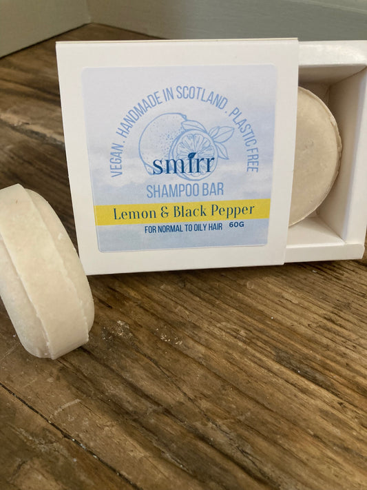 Lemon and Black Pepper Vegan Shampoo Bar